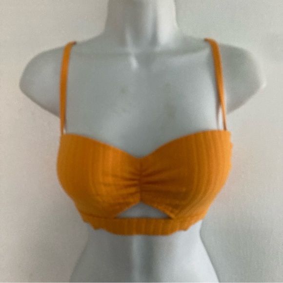 NWOT Shade & Shore Light Lift Keyhole Bikini Bra & Bottom Yellow 34C/M - Picture 7 of 11